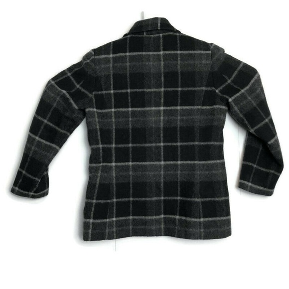 Eddie Bauer Plaid Wool Pea Coat Jacket - Picture 2 of 6